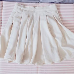 Cream Pleated High-waisted Skirt- NWOT​